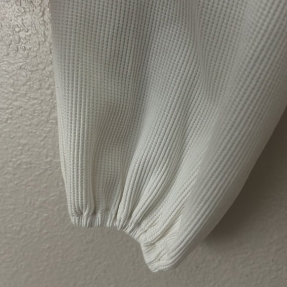 NWOT KOHLS Lauren Conrad ivory ribbed cream top lightweight sweater M - Picture 5 of 6